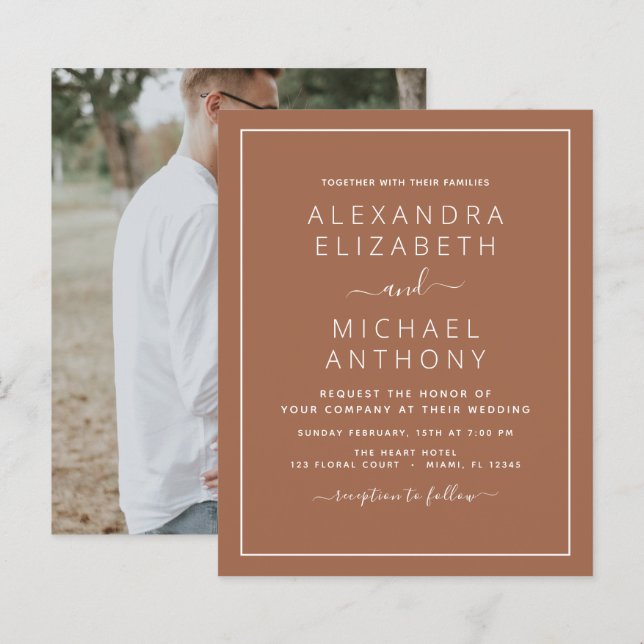 Foto de Orçamento Terra Cotta Boho Casamento Simpl (Frente/Verso)