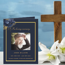 Foto de ouro azul, elegante programa funerário flo