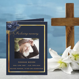 Foto de ouro azul, elegante programa funerário flo