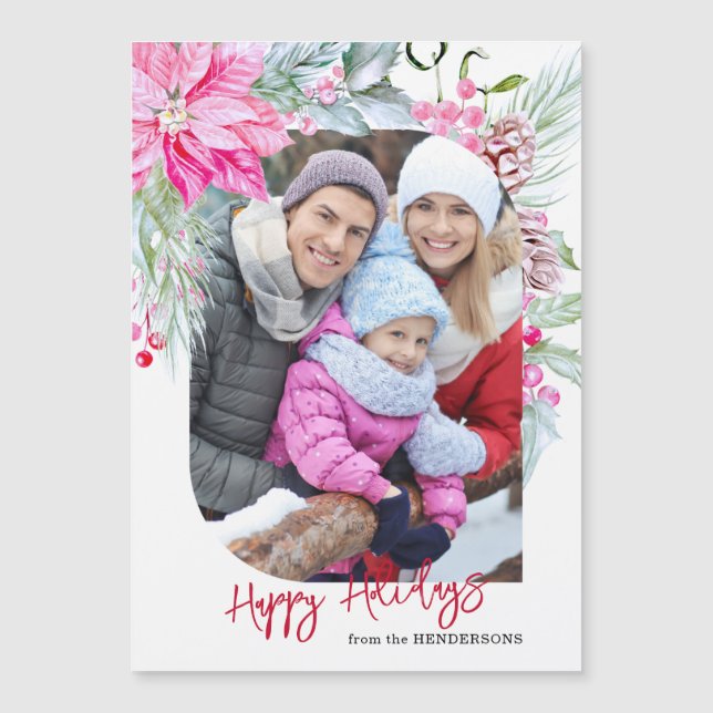 Foto de Poinsettias Coloridas Festivas (Frente)