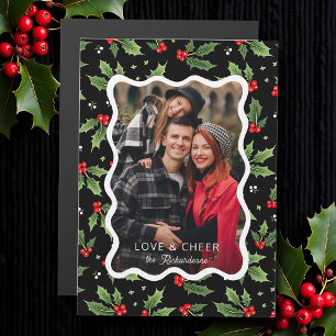 Foto de Quadro de Onda Holly de Natal preto a negr