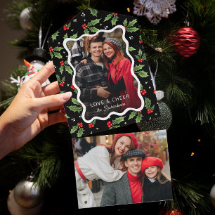 Foto de Quadro de Onda Holly de Natal preto a negr