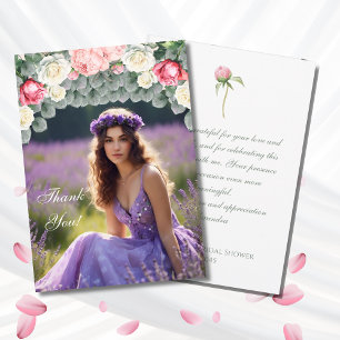 Foto de Rosas Rosa Cartão de Agradecimento Chá de 