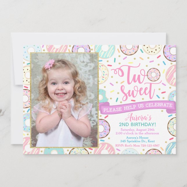 Foto de rosquinha Convite de Aniversário Dois Fest (Frente)