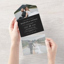Foto de RSVP Preto 2 Moderno Casamento Tudo Em Um