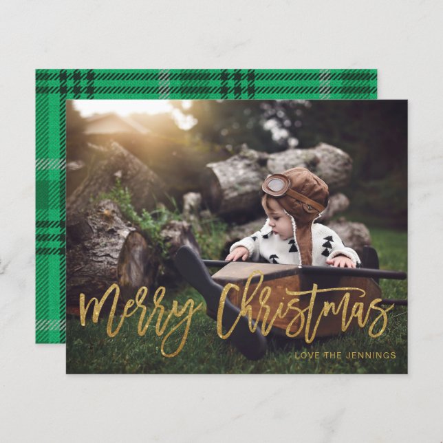 Foto de Script de Leitura Dourada de Feliz Natal n (Frente/Verso)