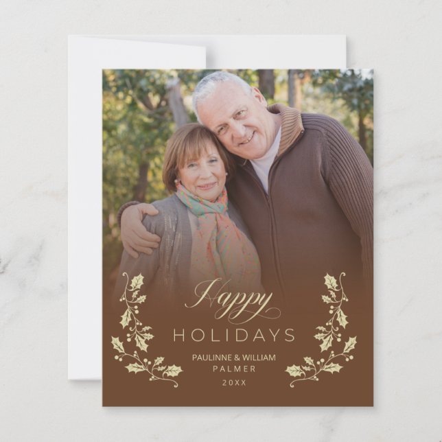 Foto de Script Whimsical Brown de Natal Barato (Frente)