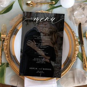 Foto de sobreposição preta orçamento menu de casam