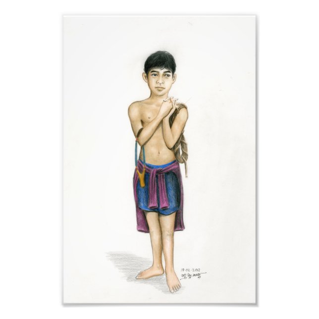 Foto de um garoto cambojano por Vannak Anan Prum (Frente)