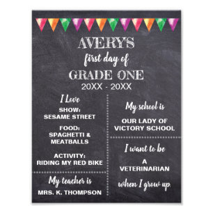 Foto De volta à escola Chalkboard About Me