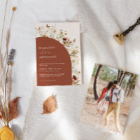 Foto de Wildflower Terracotta Convite para Casamen