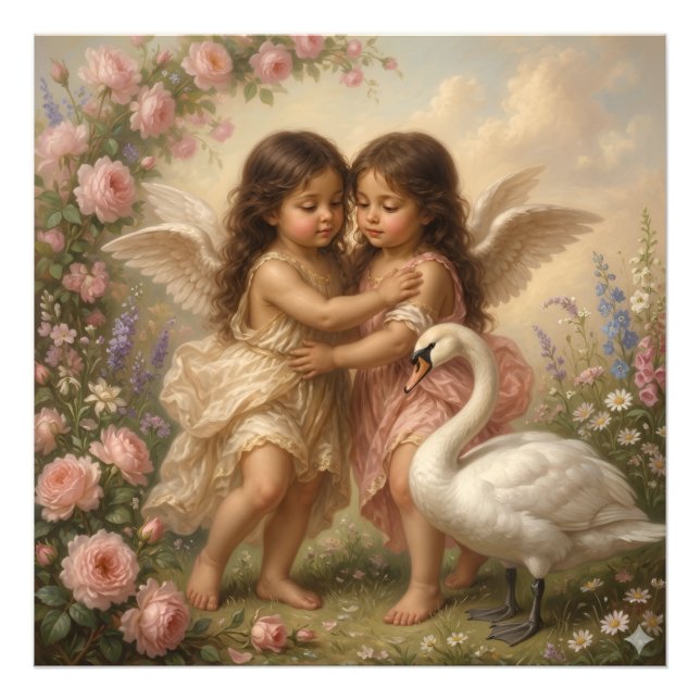Foto decoração de berçário anjo romântico || (Frente)