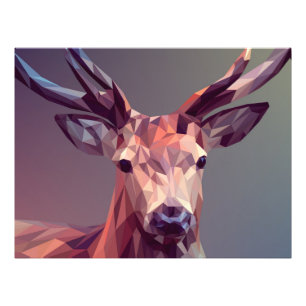 Foto Deer Polygons Art Design Graphic Animal Stag Postc
