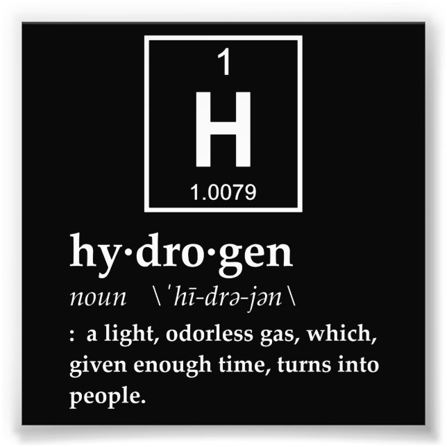 Foto Definição de hidrogênio (Frente)