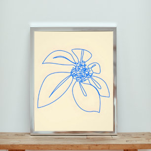 Foto Desenho da Flor da Linha Azul Elegante