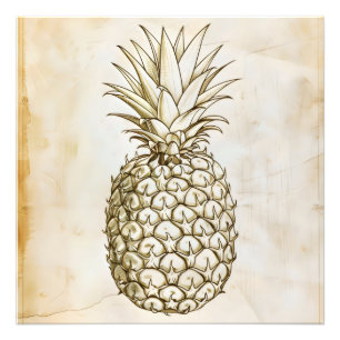 Foto Desenho da Vintagem do Abacaxi