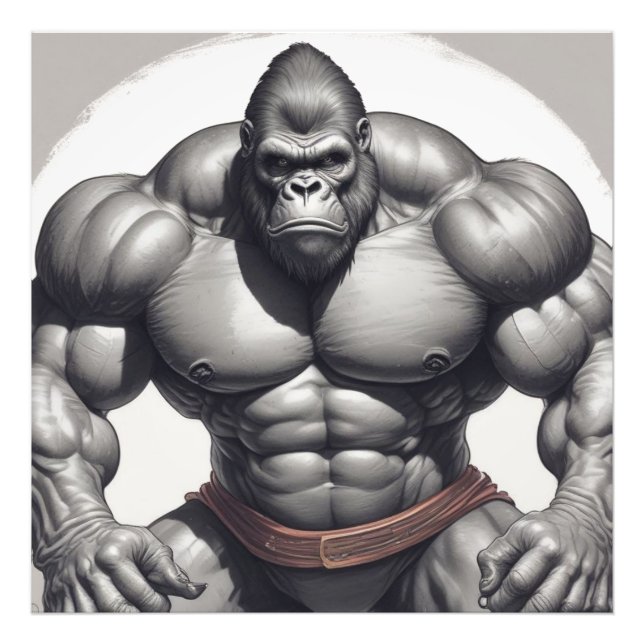 Foto Desenho de Cartoons de Pop de Gorilla Bodybuilder (Frente)