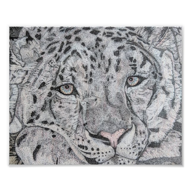 Foto Desenho de leopardo de neve, design de leopardo de (Frente)