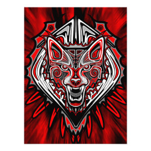 Foto Desenho de Totem Tribal Haida de Lobo