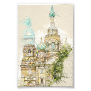 Foto Desenho de Vintage da Igreja Santo-Petersburgo