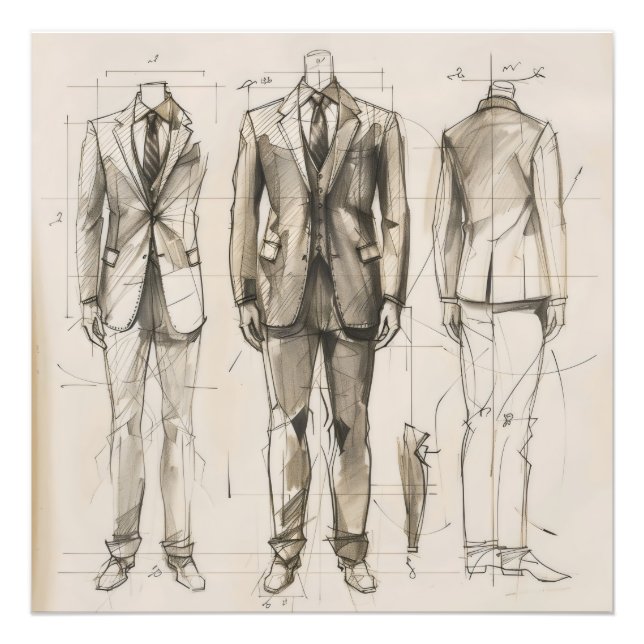 Foto Desenho do Design de Suit Vintage (Frente)