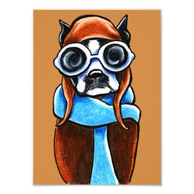 Foto Desenho do Lápis de Tinta Aviadora de Boston Terri (Frente)