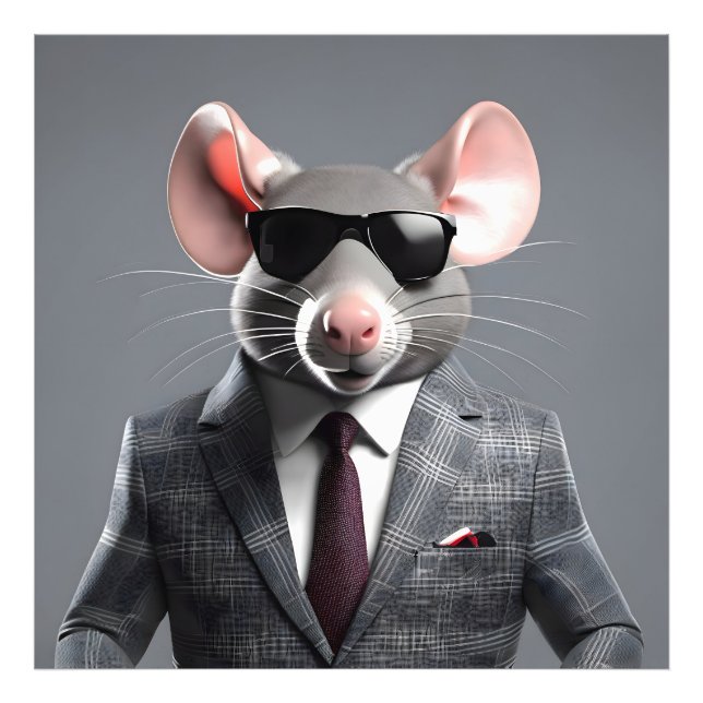 Foto desenho do rato engraçado (Frente)