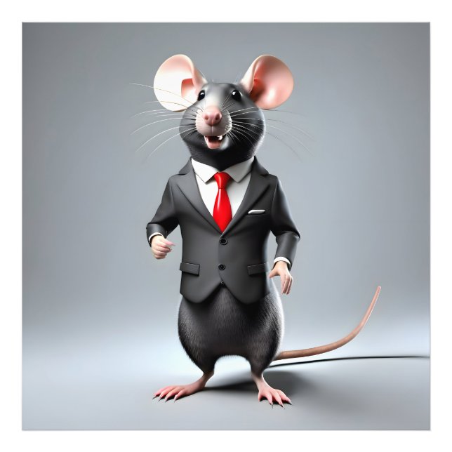 Foto desenho do rato engraçado (Frente)