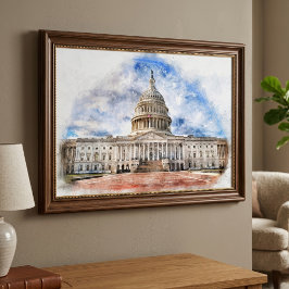 Foto Desenho em Pastel do Capitólio dos Estados Unidos 