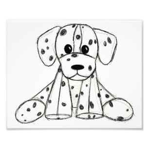 Foto Desenho simples de um cão dalmata de pelúcia em pr