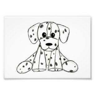 Foto Desenho simples de um cão dalmata de pelúcia em pr