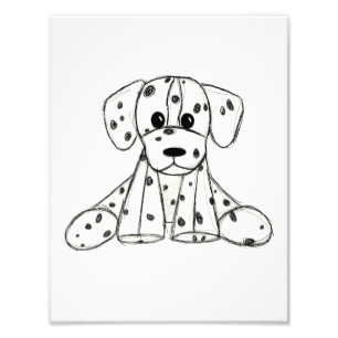 Foto Desenho simples de um cão dalmata de pelúcia em pr