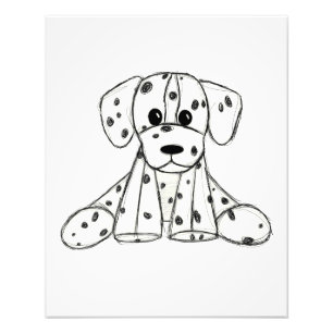 Foto Desenho simples de um cão dalmata de pelúcia em pr
