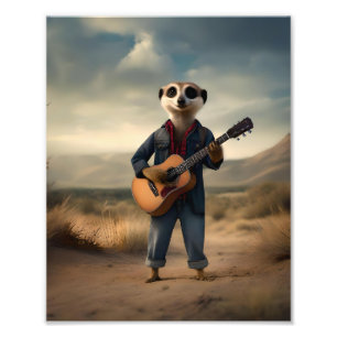 Foto Desert Blues: Um dama de guitarra Denim Meerkat,