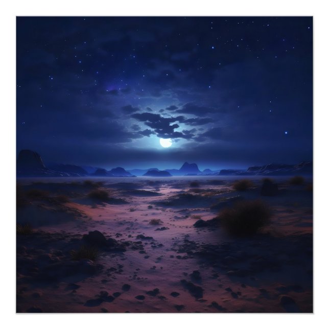 Foto Deserto Noturno, Lua cheia (Frente)