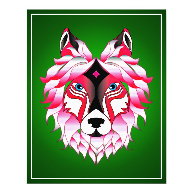 Foto Design- 24531 Pink Wolf Head (Frente)