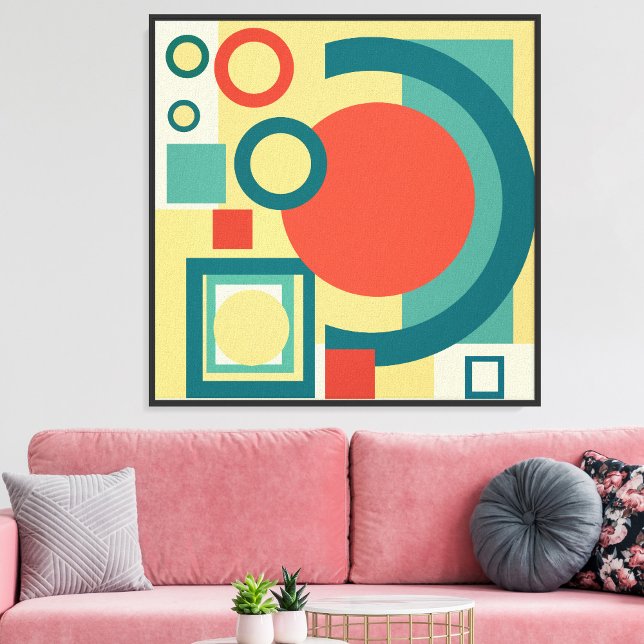 Foto Design Abstrato em Estilo Retro Geométrico Risogra (Retro Geometric Risograph Style Abstract Design. Photo Print)