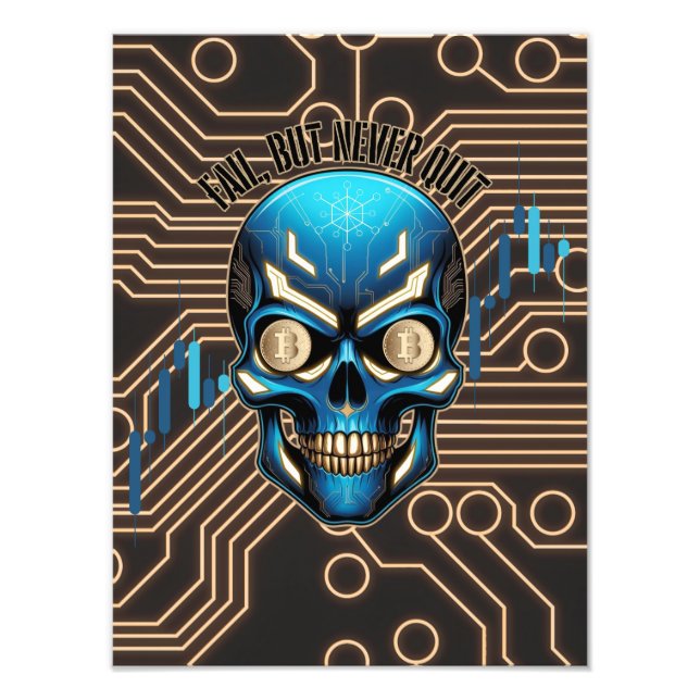 Foto Design de Fantasia | Cripto Btc | Motivação | Azul (Frente)