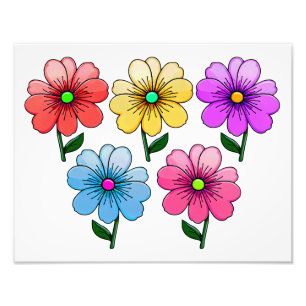 Foto design de flores de 5 cores