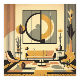 Foto Design de Interiores de Meados do Século Tons de O