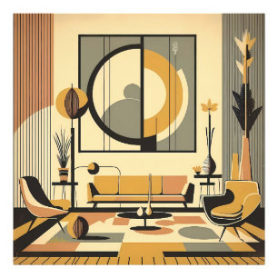 Foto Design de Interiores de Meados do Século Tons de O
