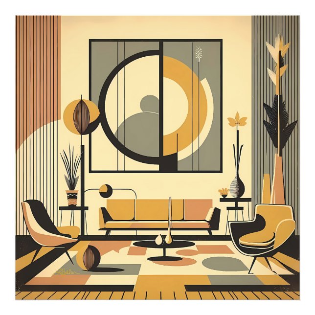 Foto Design de Interiores de Meados do Século Tons de O (Frente)