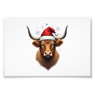Foto Design de Natal de Vaca das Terras Altas Vintage c