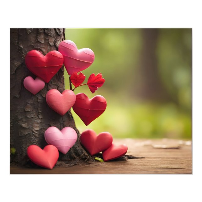 Foto Design do dia dos namorados, Coração em árvores (Frente)