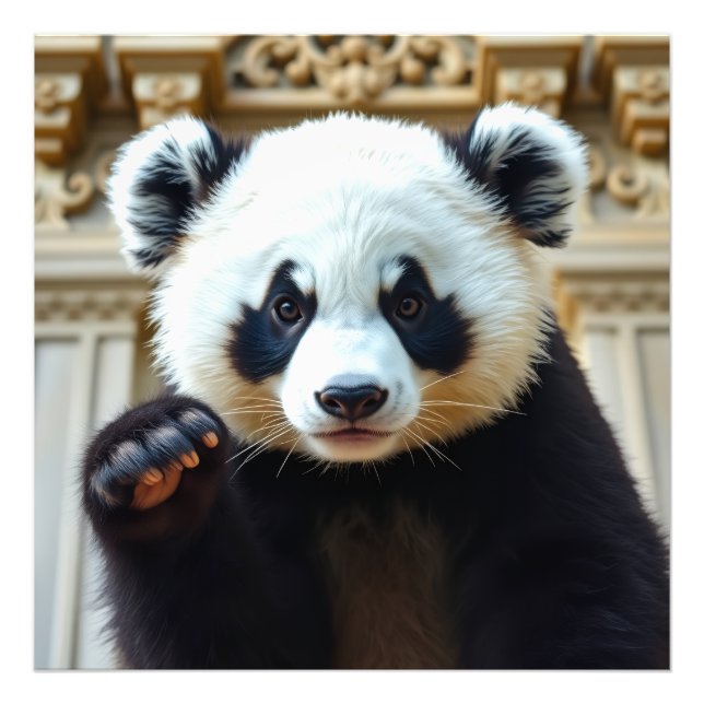 Foto Design do Panda Acenando (Frente)