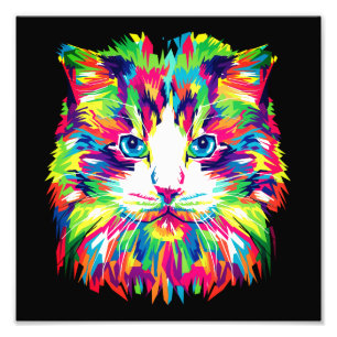 Foto Design Gato Face Geométrica Prismática - 32453