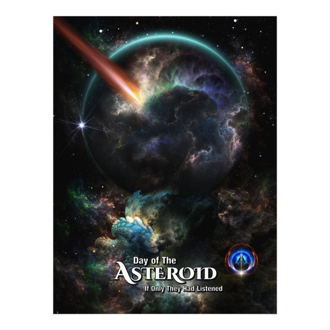Foto Dia Da Arte Fractal Do Asteroide SciFi (Frente)