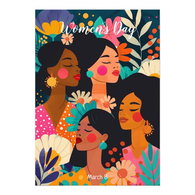 Foto Dia Internacional da Mulher Rosa Floral (Frente)