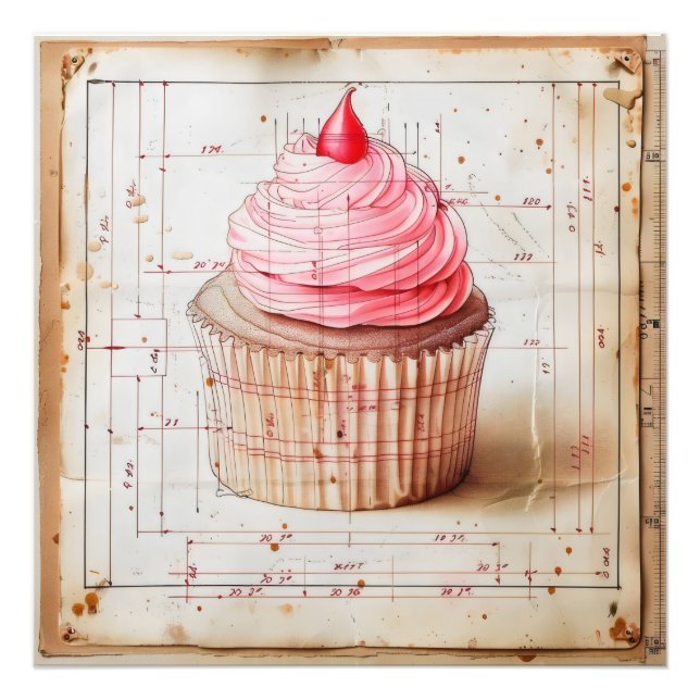 Foto Diagrama da Vintagem do Muffin (Frente)