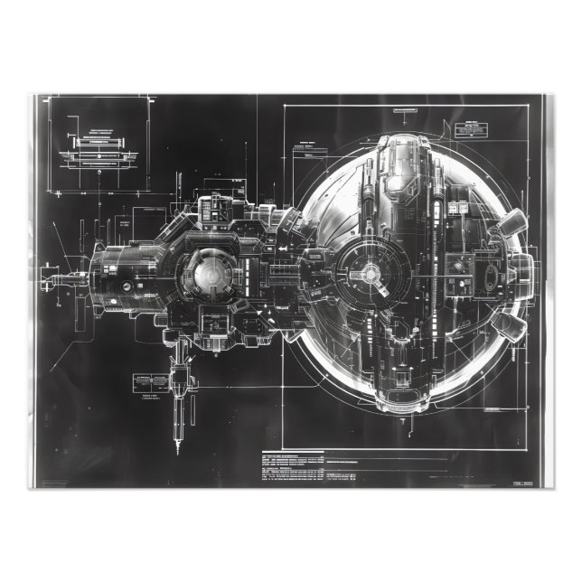 Foto Diagrama Preto Base Sci-Fi (Frente)